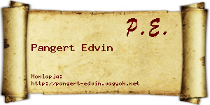 Pangert Edvin névjegykártya